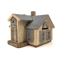 Marvelous Antique Folk Art Wooden House (Bank) with Alligator Paint