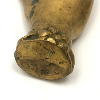 Old Solid Brass Pointing Hand Paperweight and Pen Holder