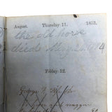 1853 Diary with Many Years of Varied Entries
