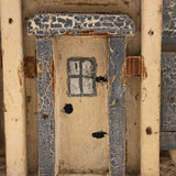 Marvelous Antique Folk Art Wooden House (Bank) with Alligator Paint