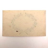 Antique French Watercolor "Souvenir" Wreath