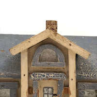 Marvelous Antique Folk Art Wooden House (Bank) with Alligator Paint