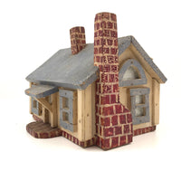 Marvelous Antique Folk Art Wooden House (Bank) with Alligator Paint