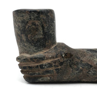 SOLD Stunning Stone Carved Pipe with Wrapped Hand, Presumed Wabanaki Native