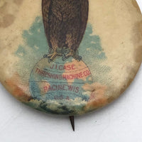 J.I. Case Threshing Machine Company Antique Pinback Button c. 1904
