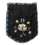 Lovely Native American Beadwork on Silk Pouch