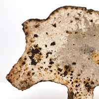 Old Cast Iron Shooting Target Boar with Great Rusty Surface