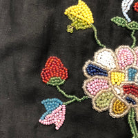 Lovely Native American Beadwork on Silk Pouch