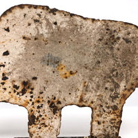 Old Cast Iron Shooting Target Boar with Great Rusty Surface