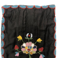 Lovely Native American Beadwork on Silk Pouch