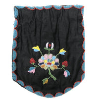Lovely Native American Beadwork on Silk Pouch
