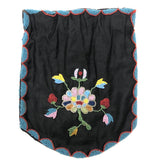 Lovely Native American Beadwork on Silk Pouch