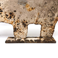 Old Cast Iron Shooting Target Boar with Great Rusty Surface