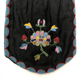Lovely Native American Beadwork on Silk Pouch