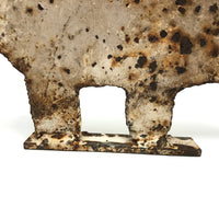Old Cast Iron Shooting Target Boar with Great Rusty Surface