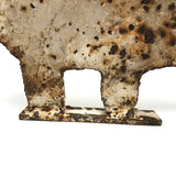 Old Cast Iron Shooting Target Boar with Great Rusty Surface