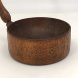 Gorgeous Antique Shaker-Style Turned Wooden Bowl with Handle (Mortar or Measuring Cup)