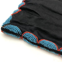 Lovely Native American Beadwork on Silk Pouch