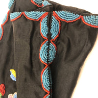 Lovely Native American Beadwork on Silk Pouch