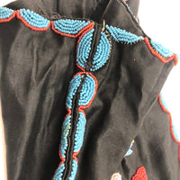 Lovely Native American Beadwork on Silk Pouch