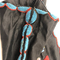 Lovely Native American Beadwork on Silk Pouch