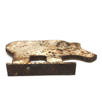 Old Cast Iron Shooting Target Boar with Great Rusty Surface