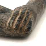 SOLD Stunning Stone Carved Pipe with Wrapped Hand, Presumed Wabanaki Native