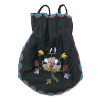 Lovely Native American Beadwork on Silk Pouch
