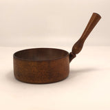Gorgeous Antique Shaker-Style Turned Wooden Bowl with Handle (Mortar or Measuring Cup)
