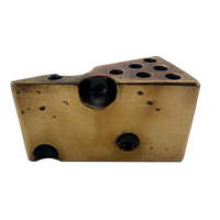 Brass 1970s Swiss Cheese Paperweight Pen Holder