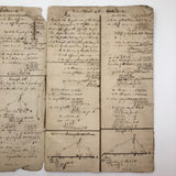 Exceptional Earlyish 19th Century Trigonometry Notebook with Watercolor Illustrations