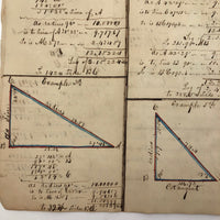 Exceptional Earlyish 19th Century Trigonometry Notebook with Watercolor Illustrations