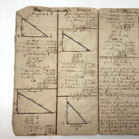 Exceptional Earlyish 19th Century Trigonometry Notebook with Watercolor Illustrations