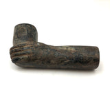 SOLD Stunning Stone Carved Pipe with Wrapped Hand, Presumed Wabanaki Native