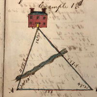 Exceptional Earlyish 19th Century Trigonometry Notebook with Watercolor Illustrations