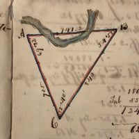 Exceptional Earlyish 19th Century Trigonometry Notebook with Watercolor Illustrations