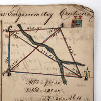 Exceptional Earlyish 19th Century Trigonometry Notebook with Watercolor Illustrations