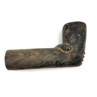 SOLD Stunning Stone Carved Pipe with Wrapped Hand, Presumed Wabanaki Native