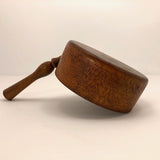 Gorgeous Antique Shaker-Style Turned Wooden Bowl with Handle (Mortar or Measuring Cup)