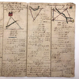 Exceptional Earlyish 19th Century Trigonometry Notebook with Watercolor Illustrations