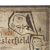 C. 1920s-30s Chesterfield Tin with Scratched Cartoon Drawings Signed Walter