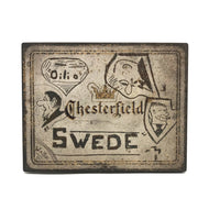 C. 1920s-30s Chesterfield Tin with Scratched Cartoon Drawings Signed Walter