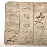Exceptional Earlyish 19th Century Trigonometry Notebook with Watercolor Illustrations