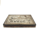 C. 1920s-30s Chesterfield Tin with Scratched Cartoon Drawings Signed Walter