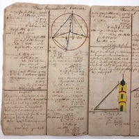 Exceptional Earlyish 19th Century Trigonometry Notebook with Watercolor Illustrations