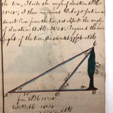 Exceptional Earlyish 19th Century Trigonometry Notebook with Watercolor Illustrations