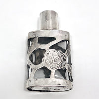 Taxco, Mexico Sterling Silver Overlay Small Perfume Bottle