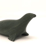 Inuit Dark Green Soapsone Carved Seal or Sea Lion