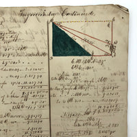 Exceptional Earlyish 19th Century Trigonometry Notebook with Watercolor Illustrations