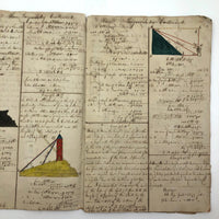 Exceptional Earlyish 19th Century Trigonometry Notebook with Watercolor Illustrations